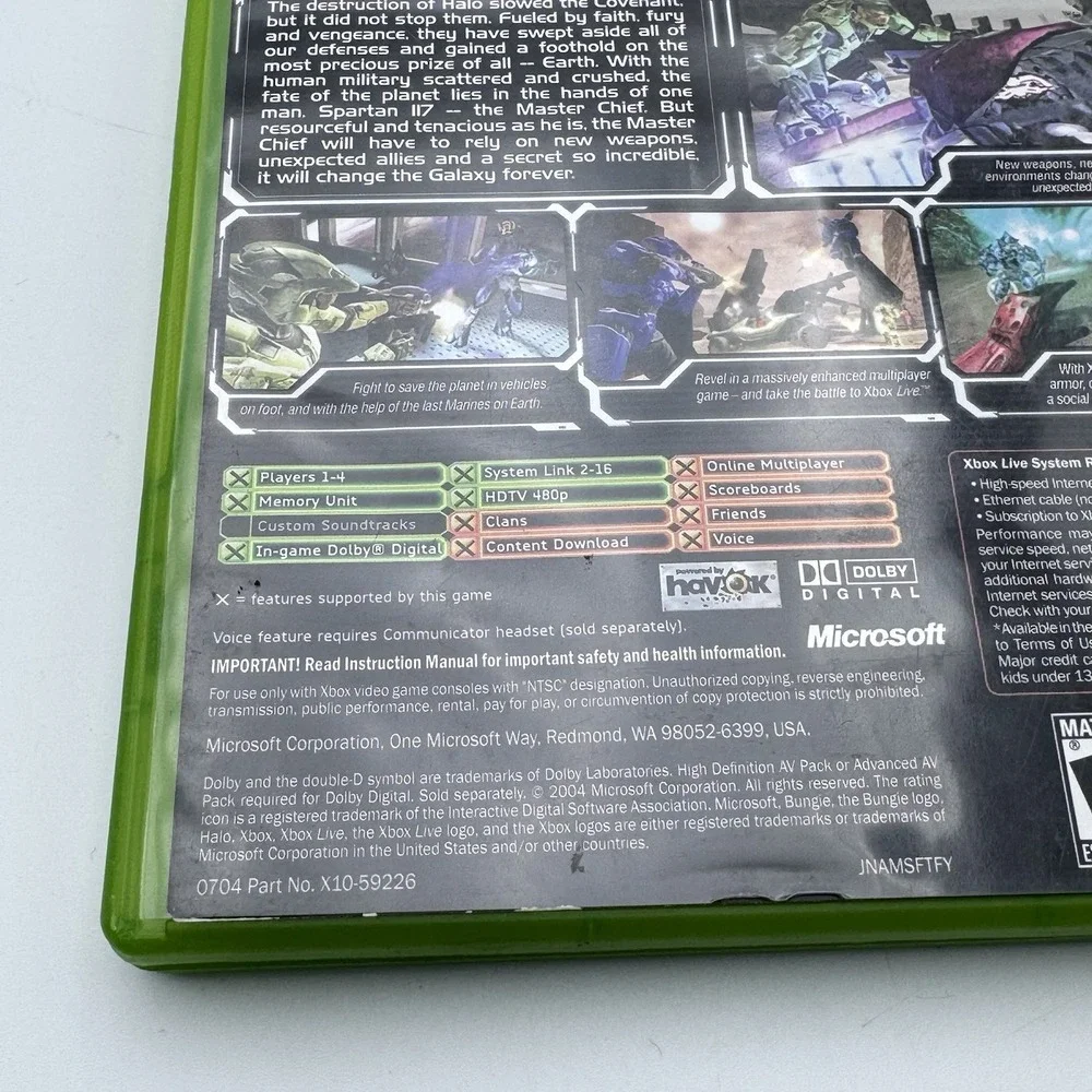 Halo 2 Black Label (Original Xbox, 2004) CIB Complete with Manual EUC